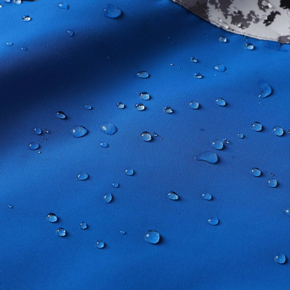 MGEOY Boys Rain Jacket Lightweight Waterproof Hooded Fleece Lined Raincoat Windbreakers for Kids Blue 7/8