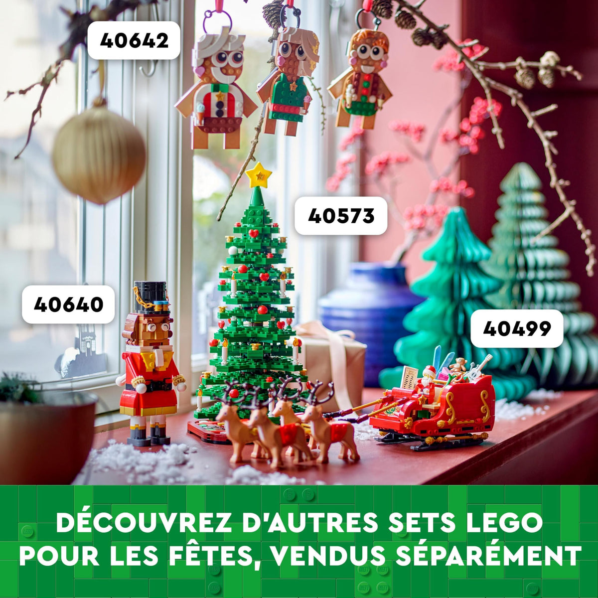 LEGO Santa's Sleigh - Building Toys for Kids, Boys & Girls, Ages 9+ - Indoor Christmas Decorations for Home W/Santa Claus Figurine & Reindeer - Gifts for Boys & Girls - 40499