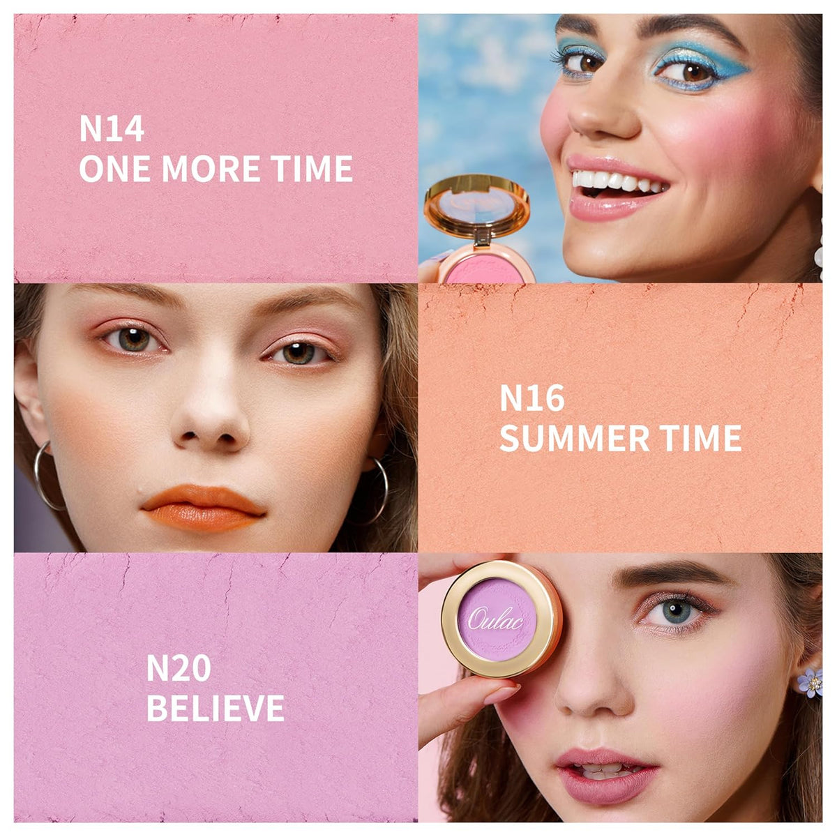 Oulac Purple Blush for Cheeks Blush Makeup| Highly Pigmented Cream| Natural Matte Glow| Shape & Highlight Face| Cruelty-Free with Rose Oil| N20 Believe 4.8g