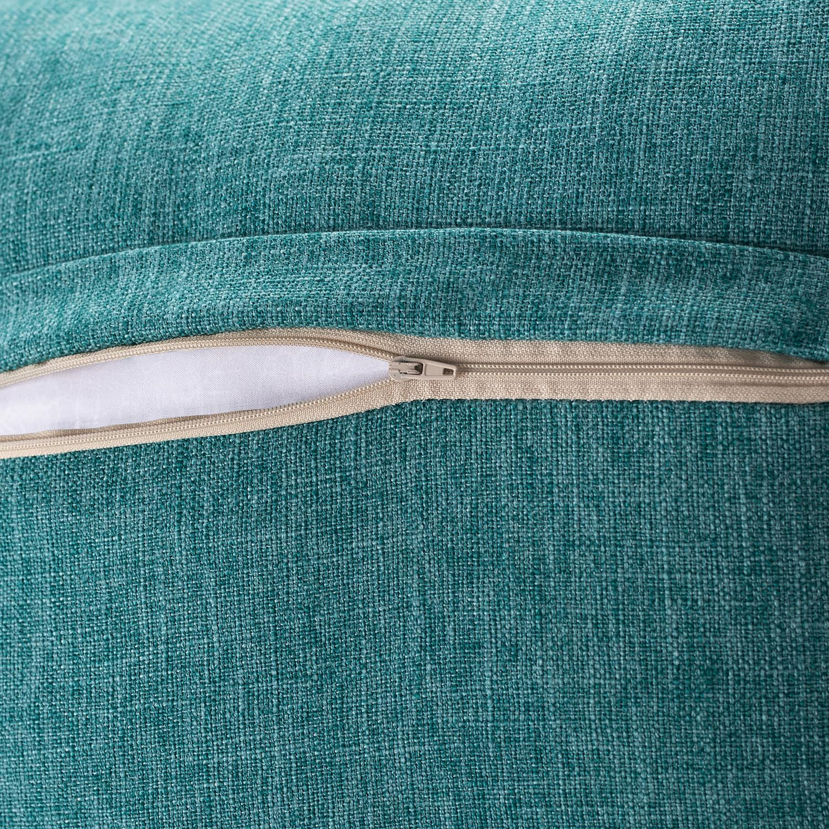 Meekio Set of 2 Teal Green Square Pillow Covers 18 x 18 Farmhouse Boho Pillow Covers with Coconut Buttons for Sofa Couch Living Room Bedroom Farmhouse Décor for The Home