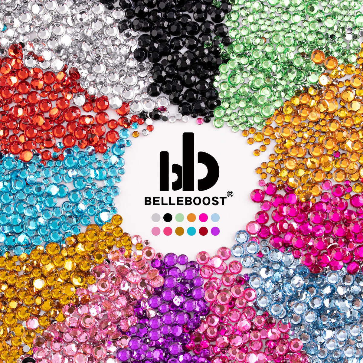 Two Packs of Flatback Rhinestones 4520 Pcs Colorful Nail Art Rhinestones Flatback Crystal Colorful+Transparent White Rhinestone with Picker Pencil and Tweezer for Nail Art and Decoration