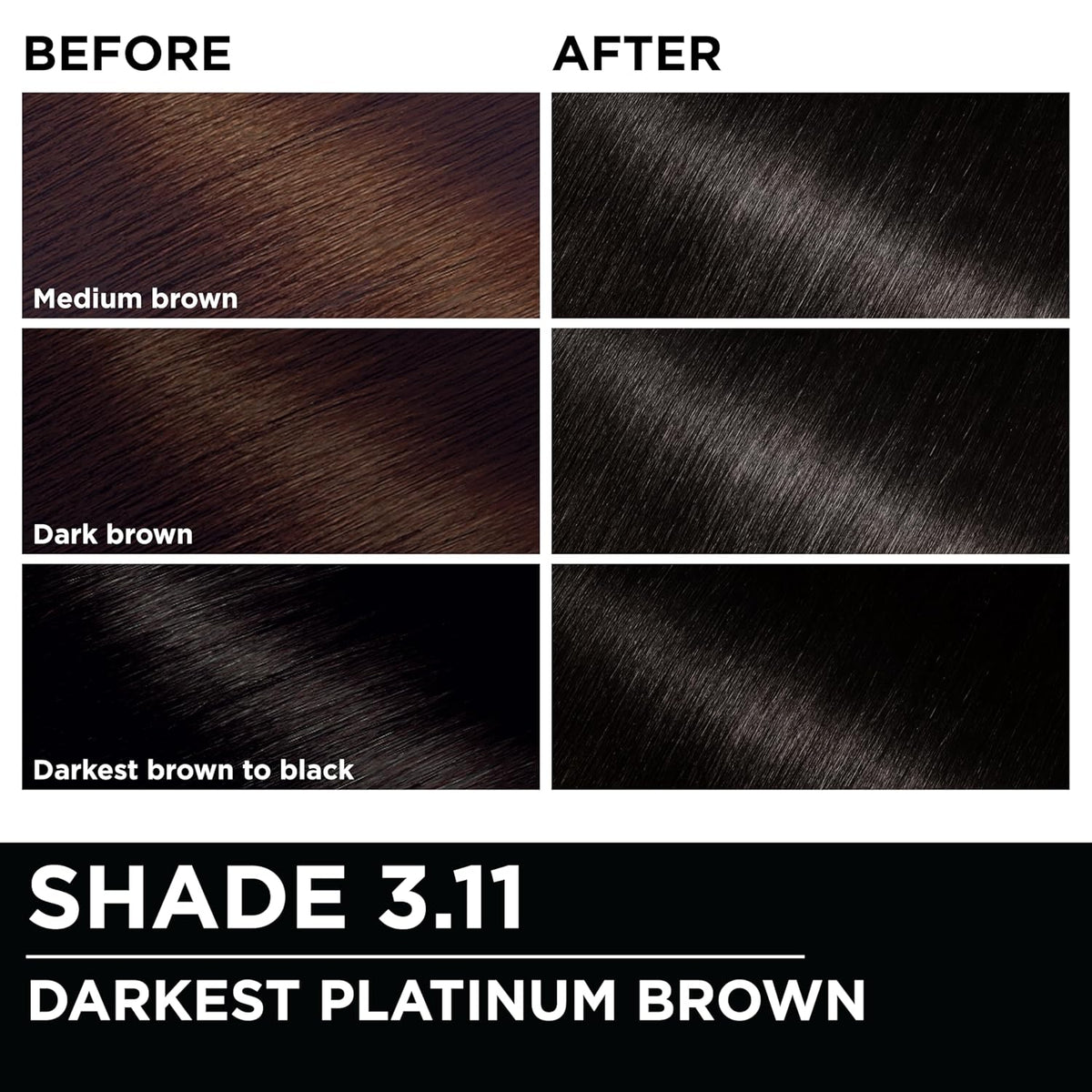 Garnier Hair Color Olia Ammonia-Free Brilliant Color Oil-Rich Permanent Hair Dye, 3.11 Darkest Platinum Brown, 1 Count (Packaging May Vary)