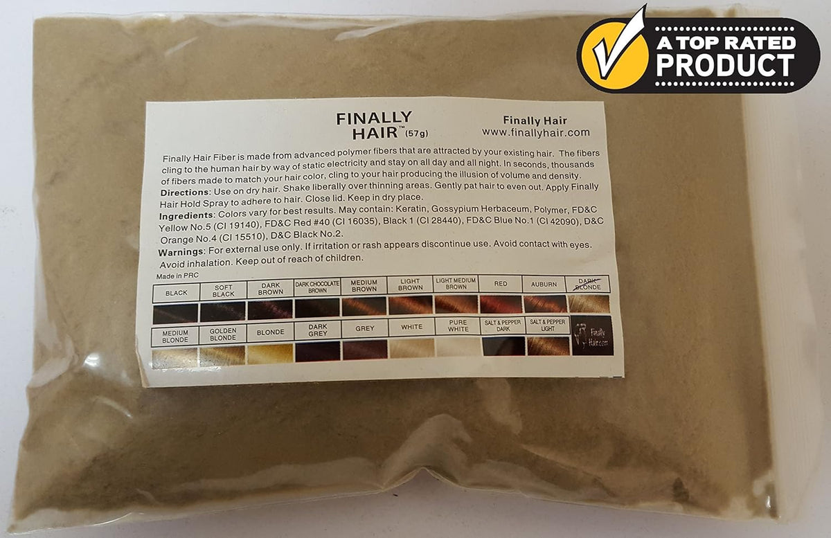 Hair Building Fibers - Dark Blonde 50 Gram Refill - Refill Your existing fibers bottle. Hair Filler Fibers. Cover Grey Roots Concealer by Finally Hair (50g 50gr 50gram 50 G Gr Dark Blond)
