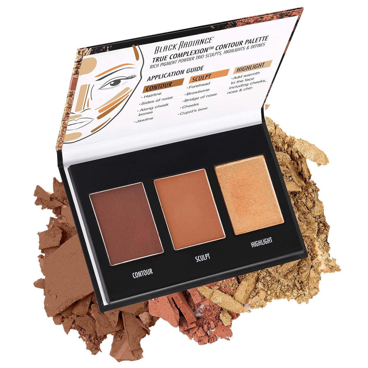 Black Radiance True Complexion Contour Palette, Medium to Dark, 0.38 Ounce