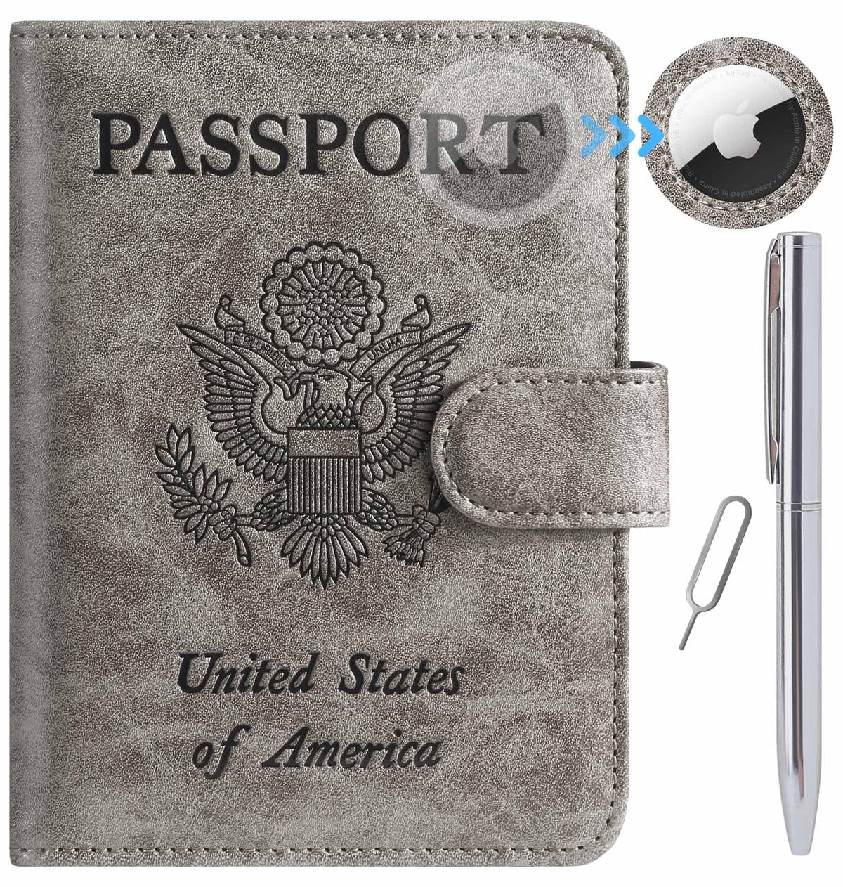 Passport Holder Cover Wallet RFID Blocking Leather Card Case Travel Accessories for Women Men (Pink)