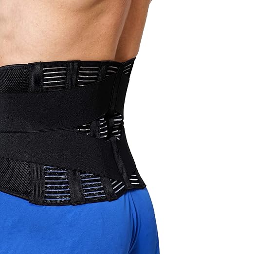 NeoTech Care Adjustable Compression Back Brace Lumbar Support Belt, Black, Size L