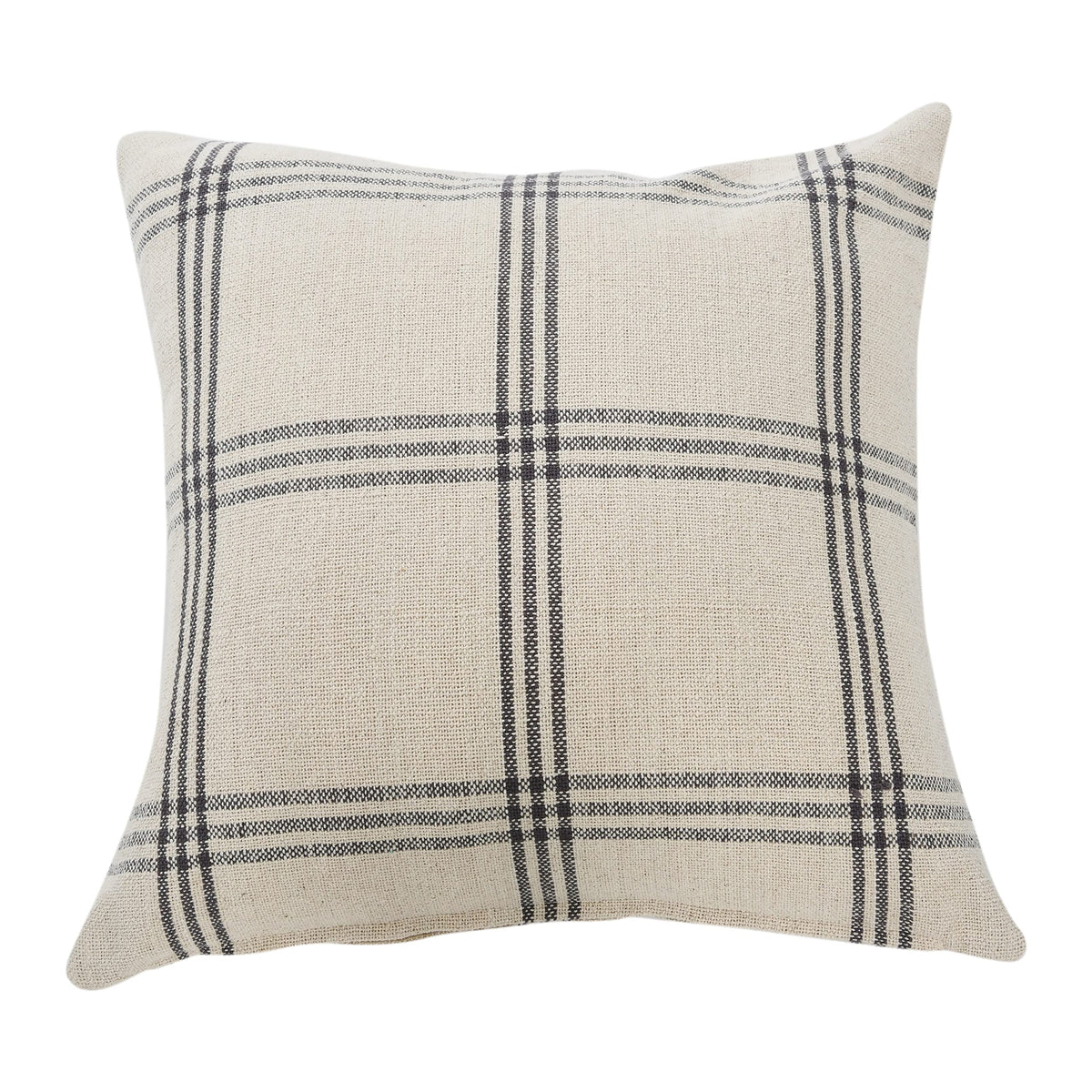 Creative Co-Op Square Plaid Cotton Pillow Cover, Grey, 20" x 20"