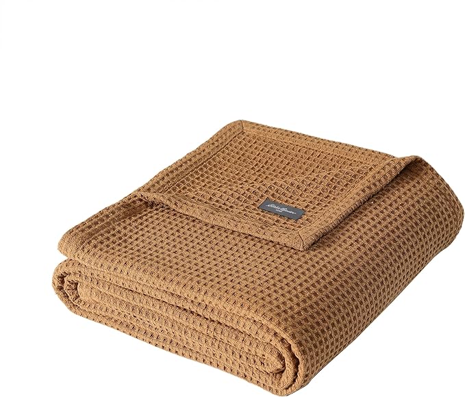 Eddie Bauer Blanket Soft Waffle Weave Bedding, Medium Weight Bedroom Decor, Softens Every Wash, King, Brown