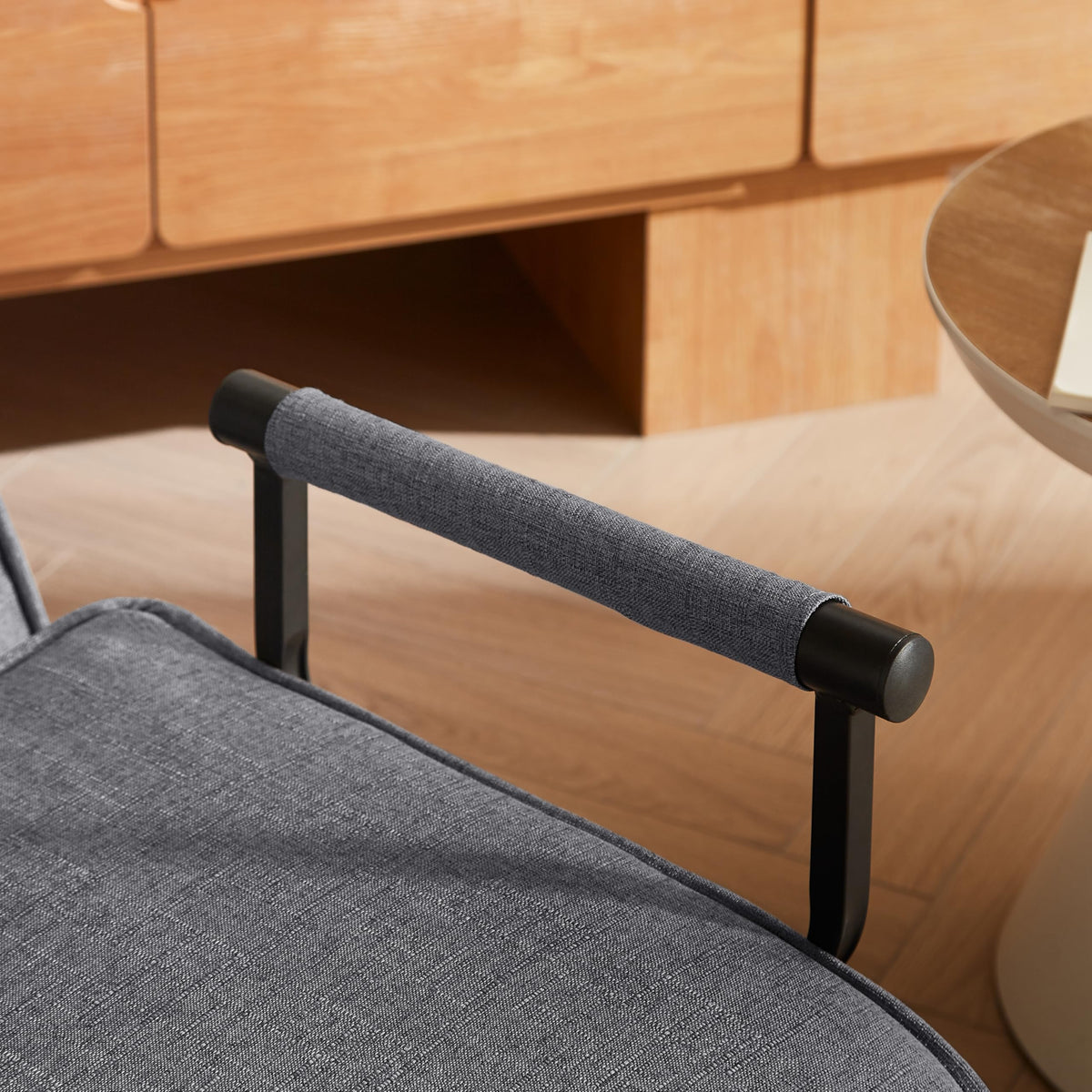 QQU 5-in-1 Convertible Sleeper Chair, Adjustable Folding Sofa Pull Out Bed, Chaise Lounge & Single Bed, Lounge Chair Indoor for Small Spaces, Living Room, Office, Apartment, Guest Room, Grey