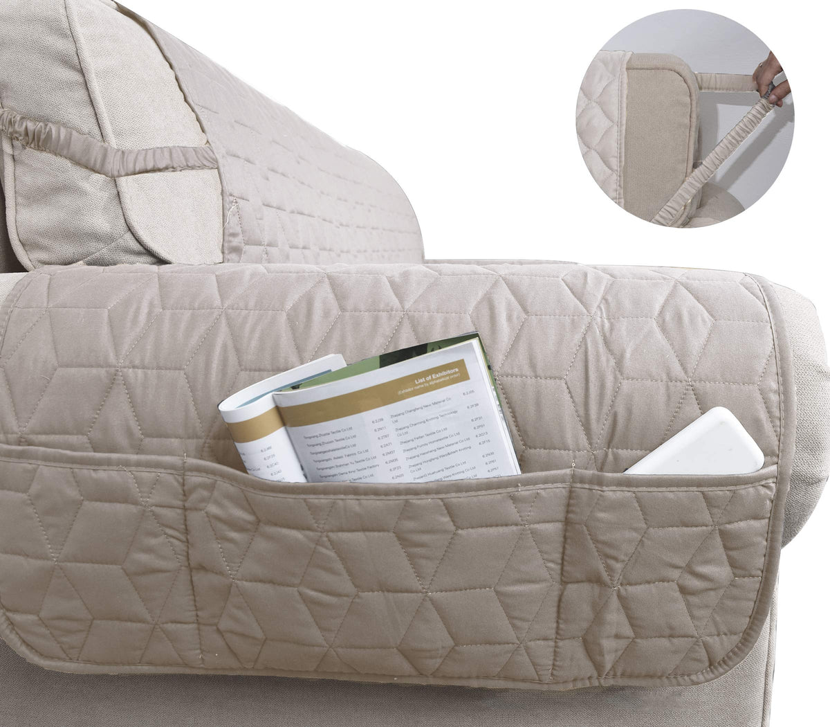 Ameritex Couch Sofa Slipcover 100% Waterproof Nonslip Quilted Furniture Protector Slipcover for Dogs, Children, Pets Sofa Slipcover Machine Washable (Beige, 78'')