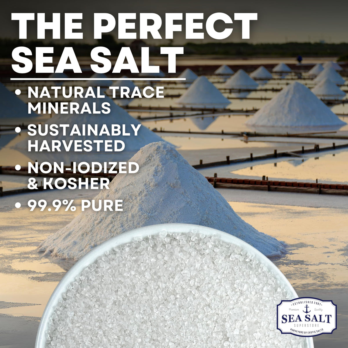 Coarse Sea Salt for Grinder Refill, Coarse Grain Kosher, Non-Iodized Unrefined Baja Salt for Cooking, Mineral-Rich, 14 oz Bag