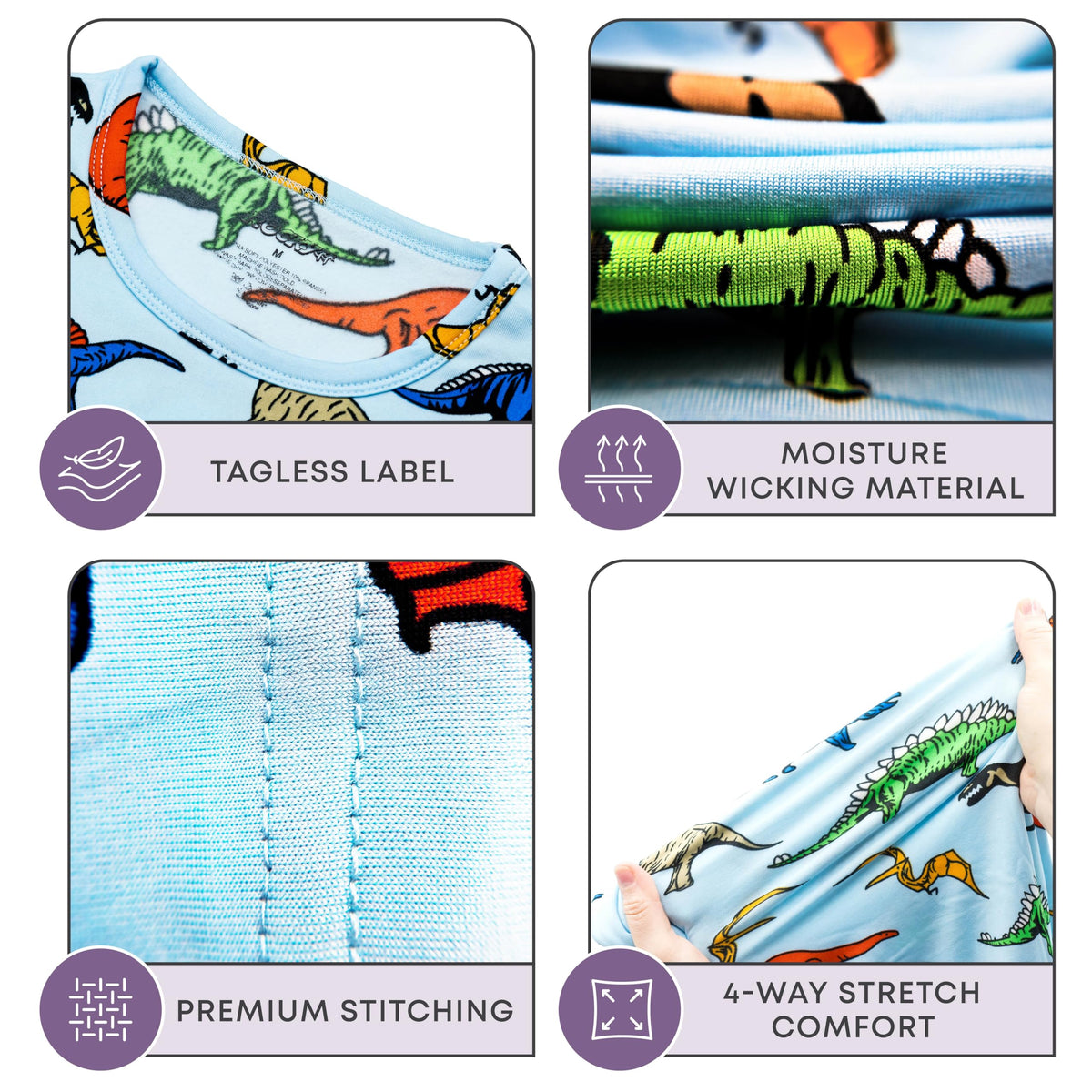 Rocky Thermal Underwear Kids, Boys Thermal Underwear Set Long Johns Thermals Kids Base Layer kids thermals top bottom set Boys Winter Clothes Shirt & Pants, Ski/Extreme Cold (Dinosaur, XX-Small)