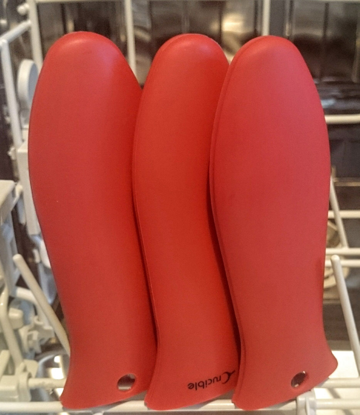 Silicone Hot Handle Holder, Potholders (3-Pack Red) for Cast Iron Skillets, Pans, Frying Pans & Griddles, Metal and Aluminum Cookware Handles - Sleeve Grip, Handle Cover