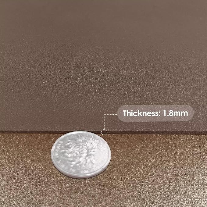 Leather Dresser Cover,1.8mm Thick,12x40 Inch,Dresser Protector Top,Dresser Top Protector,Dresser Cover Top,Dresser Top Cover,Dresser Cover Top for Bedroom.(Mud Color+Champagne Gold,12x40)