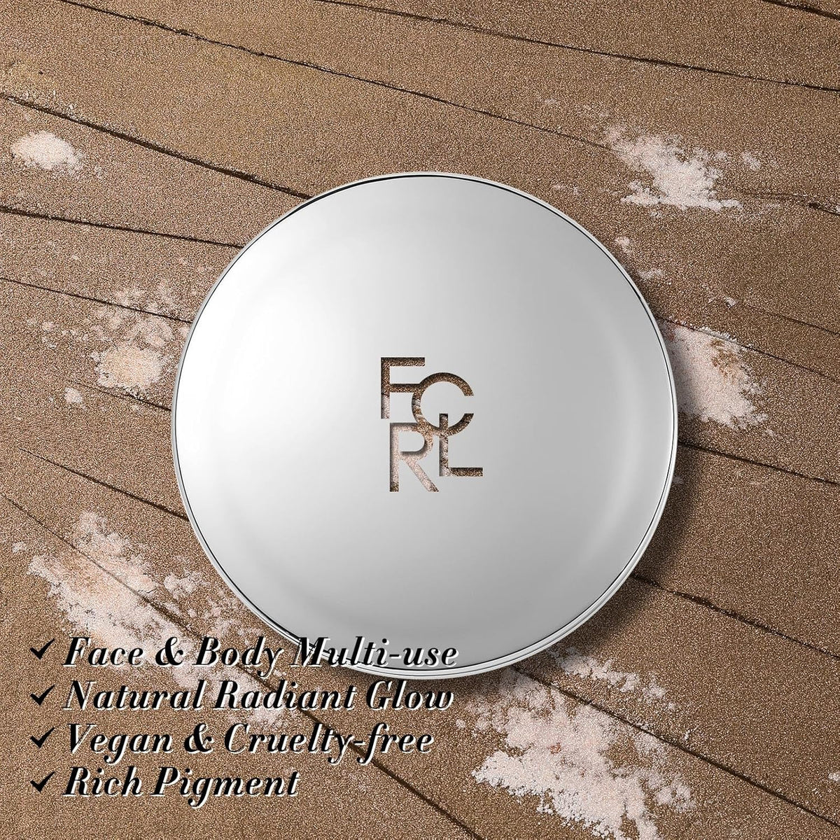FOCALLURE Shimmer Face Highlighter Makeup Powder, Gel to Powder Glow Finish, Leaving a Lightweight & Healthy Radiance, Long Lasting Luminous Face Body Highlighter Makeup,BR01 cookie Planet