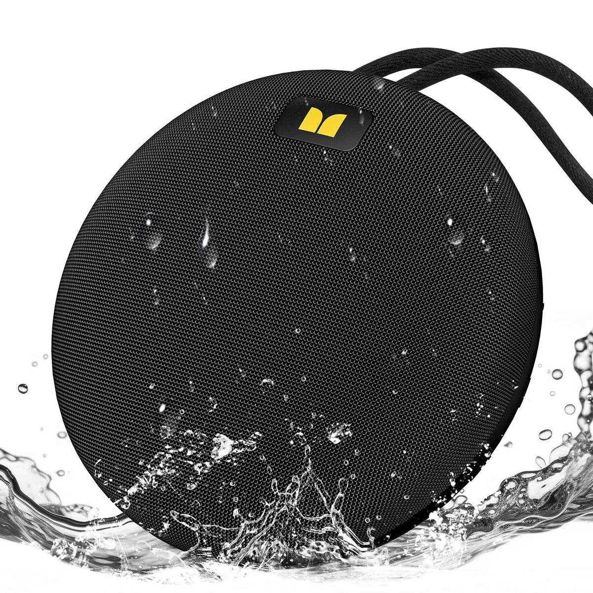 Monster Ripple Portable Bluetooth Speaker, IPX7 Waterproof Shower Speaker, Wireless Speakers with Bluetooth 6.0, Wireless Stereo Pairing, Hands-Free Calling, for Home, Outdoors