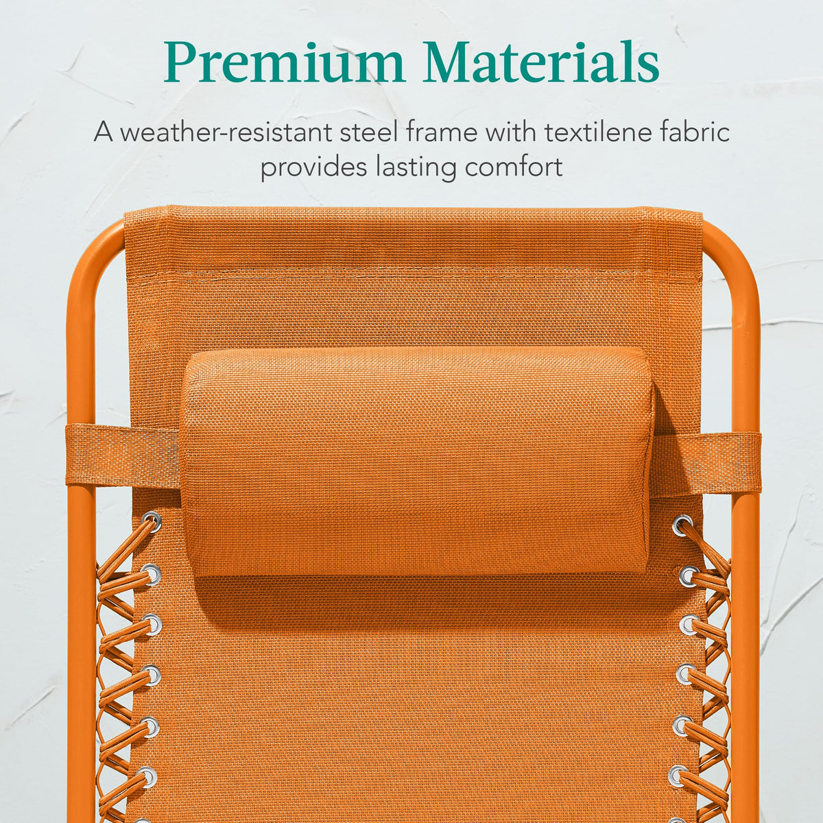 Best Choice Products Adjustable Zero Gravity Chair, Monochromatic Color Folding Patio Recliner w/Side Tray, Headrest - Tangerine