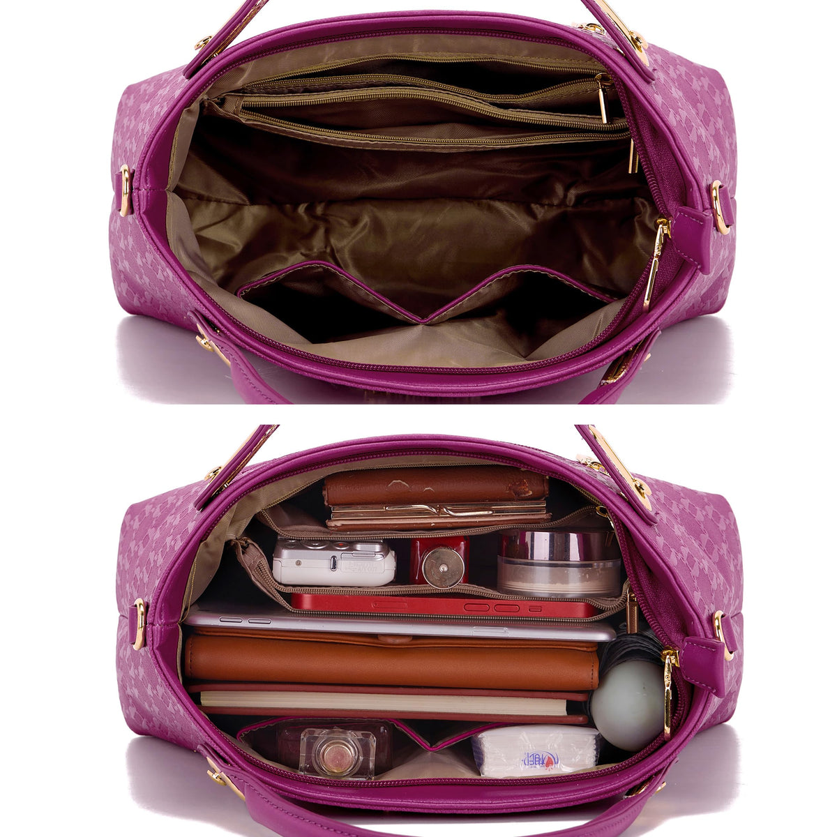 Purse for Women Fashion Medium Shoulder Bag Crossbody Bag Top Handle Tote Handbag Set 4PCS