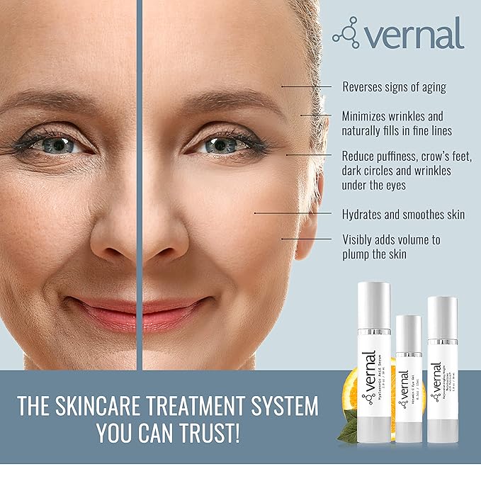 Vernal’s 100% Pure Hyaluronic Acid Serum – Rich With Vitamins C, E and Age-Defying Antioxidants - Anti Wrinkle, Anti Aging Face Serum that Lifts and Firms Skin, Made in USA