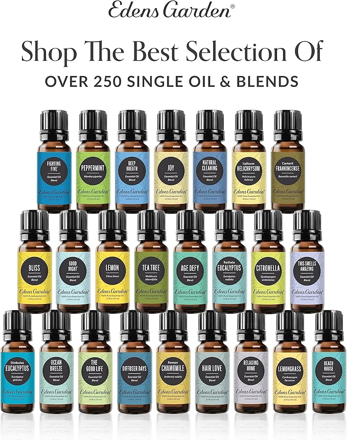 Edens Garden Essential Oils Breathe 6 Set – 100% Pure Therapeutic Grade, Natural Aromatherapy Blends for Sinus Relief, Stuffy Nose & Respiratory Support – Undiluted for Diffusers, 10 ml/ 6 Pack