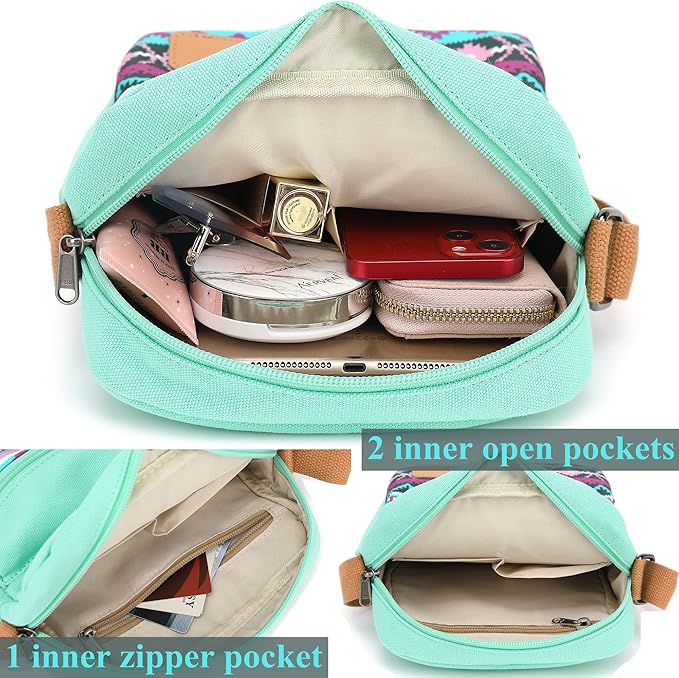 Leaper Girls Crossbody Purses for Kids 2 PCS Cross Body Bag Women Messenger Bag Girls Canvas Bag Cross Body Purse Set