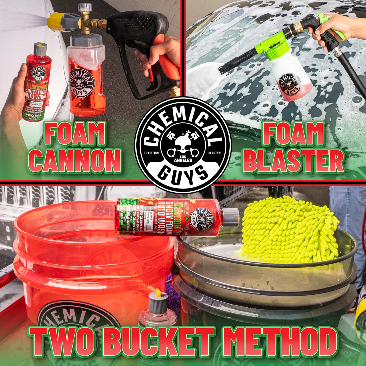 Chemical Guys CWS208 Watermelon Snow Foam Car Wash Soap (Works with Foam Cannons / Guns or Bucket Washes) Safe for Trucks, Motorcycles, RVs & More, 128 fl oz (1 Gallon), Watermelon Scent