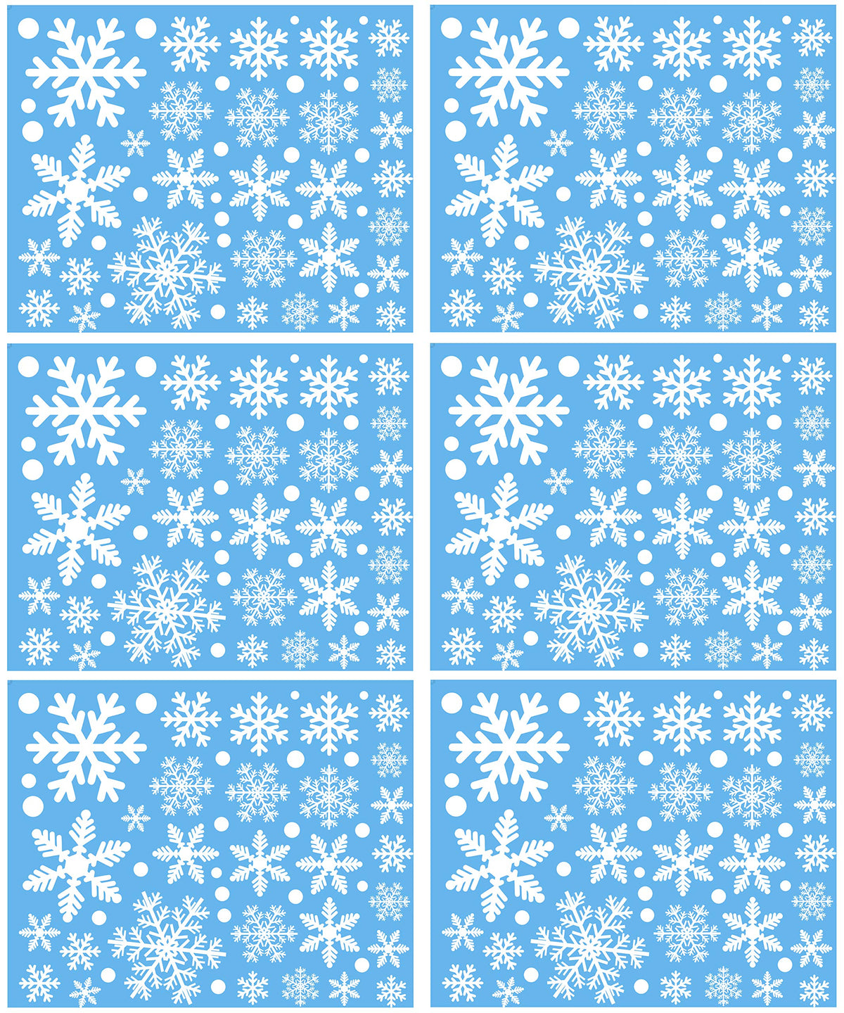 306Pcs Snowflakes Window Clings Decals Decorations White Christmas Window Stickers Winter Wonderland Decorations for Christmas Party