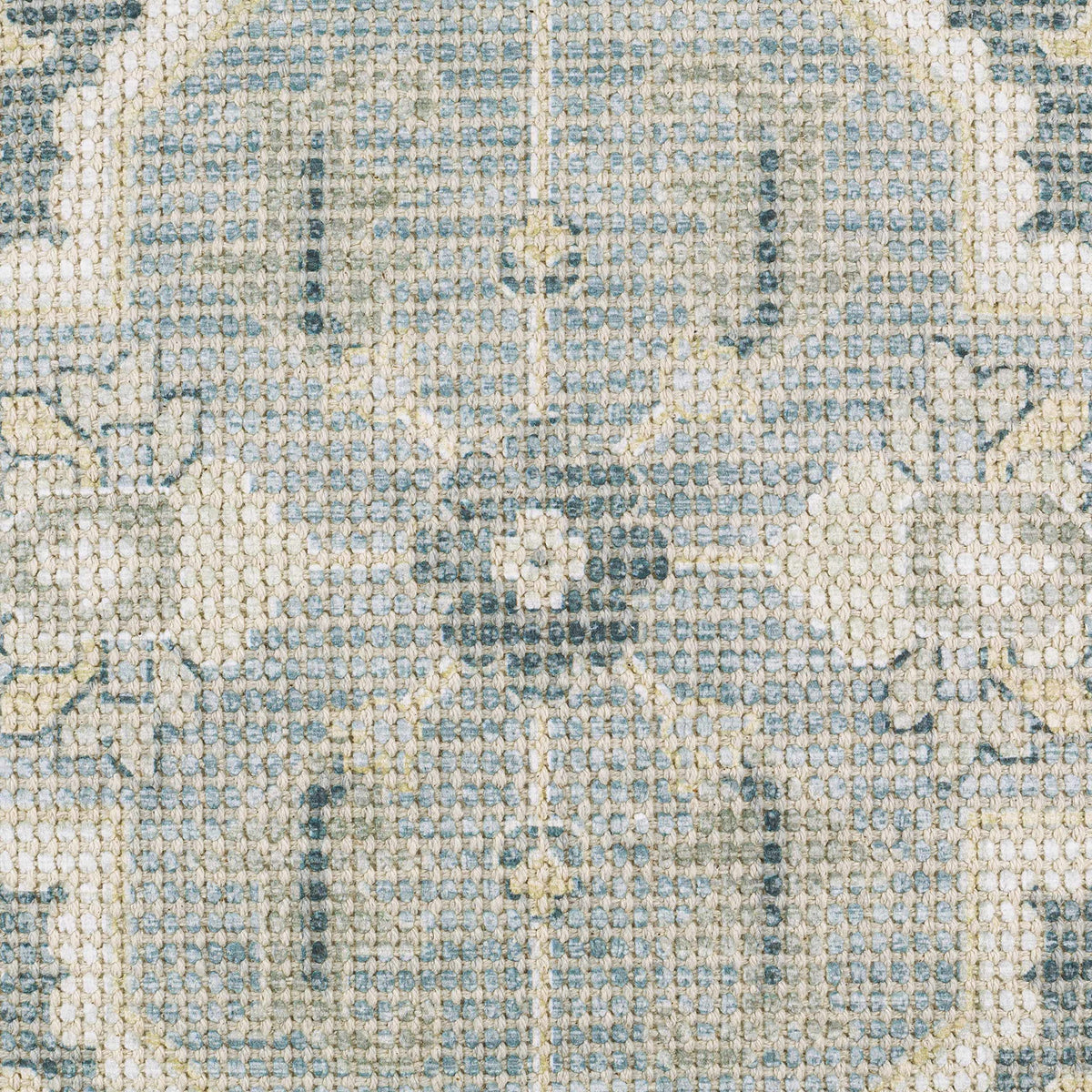 Hauteloom Bigaa Cotton Decorative Throw Pillow Cover - Oriental Floral Sofa Couch Cushion Cover - Blue, Sage, Cream - 18" x 18''