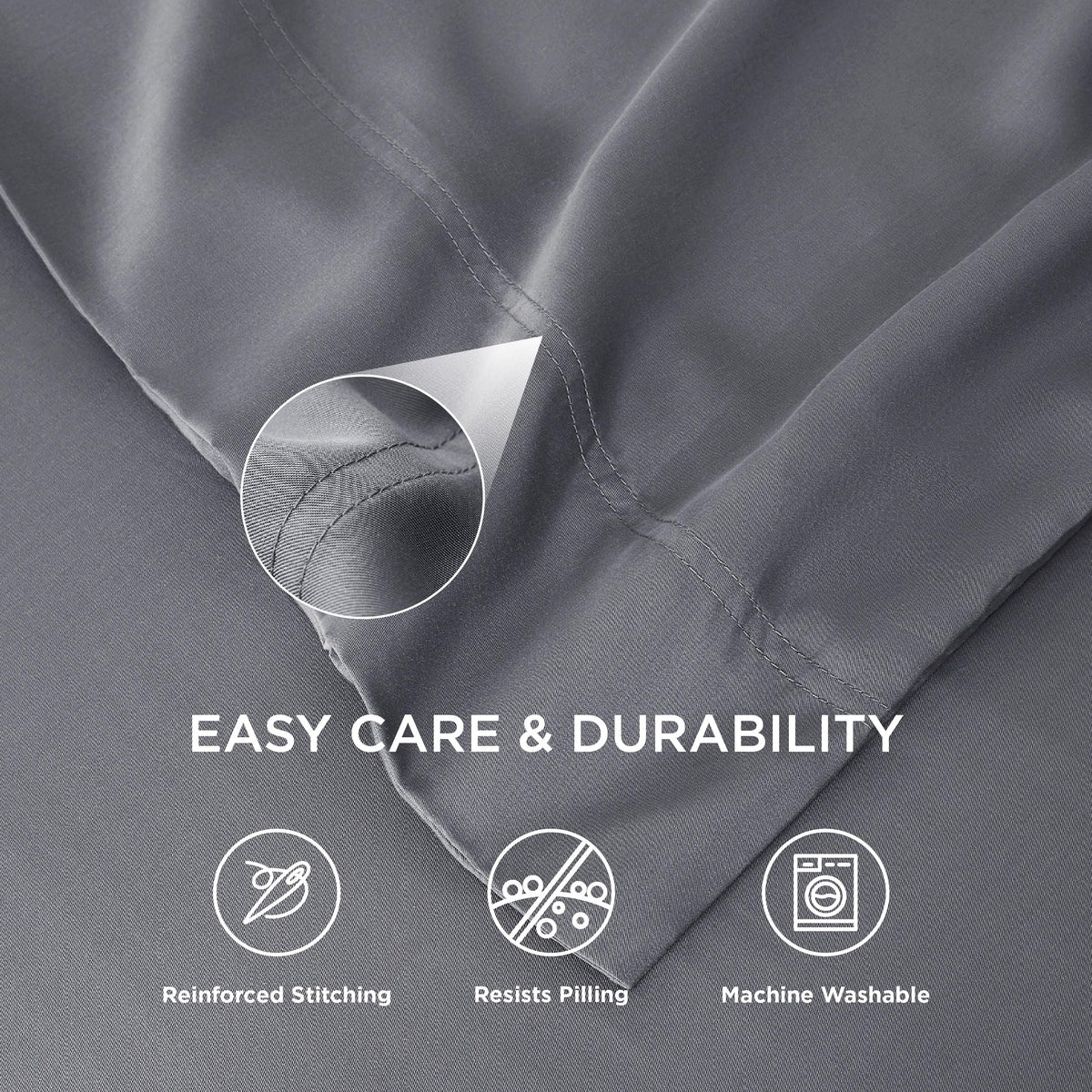 Bedsure Cooling Pillow Cases Standard Size 2 Pack, Rayon Derived from Bamboo Cooling Pillowcase for Hot Sleepers, Cool Pillow Covers with Envelope Closure for Women Men, Dark Grey, 20x26 Inches