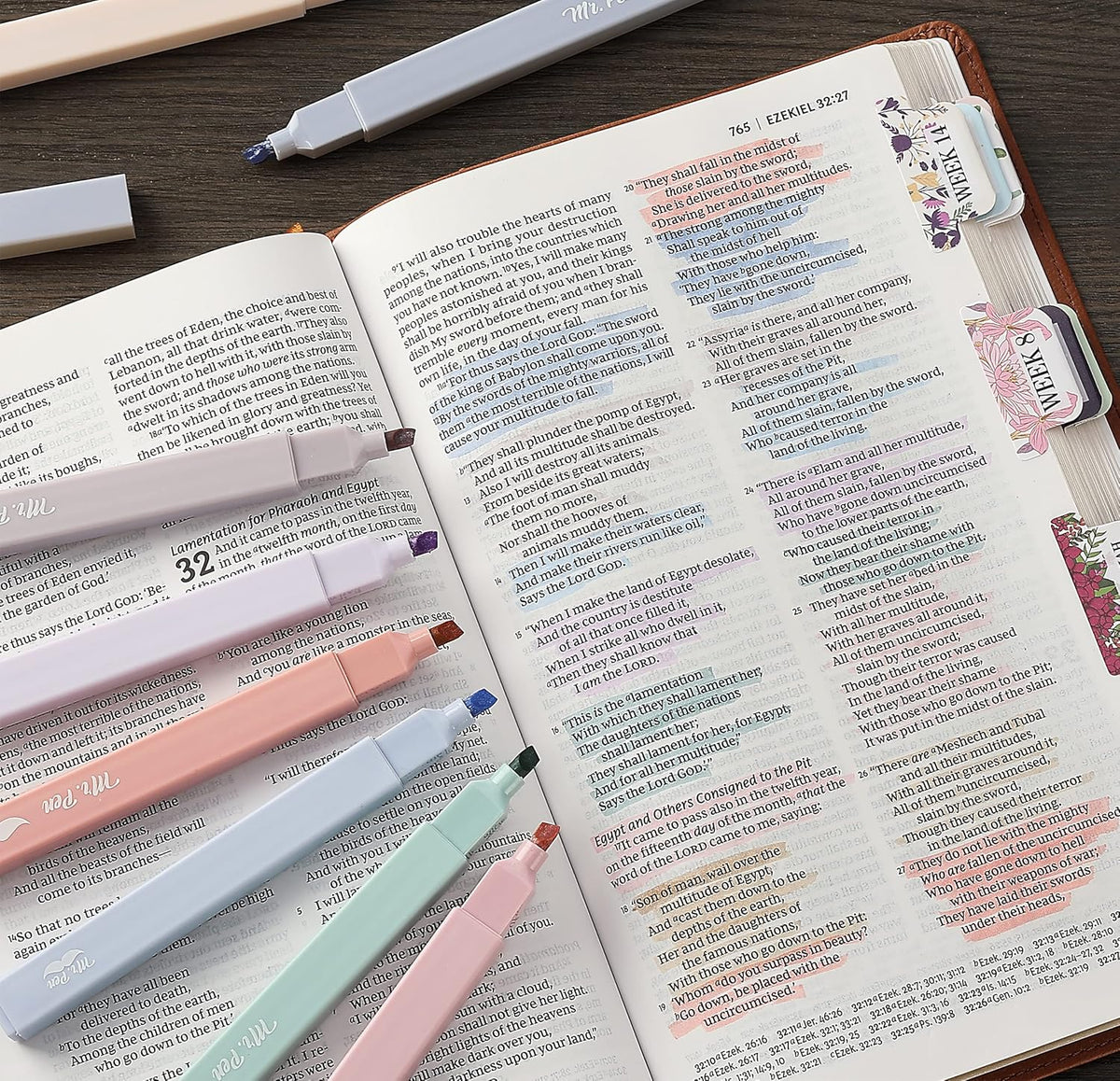 Mr. Pen- Aesthetic Highlighters, 16 pcs, Chisel Tip, Morandi Colors, No Bleed Bible Highlighter Pastel, Assorted Colors, Cute, Back to School Supplies