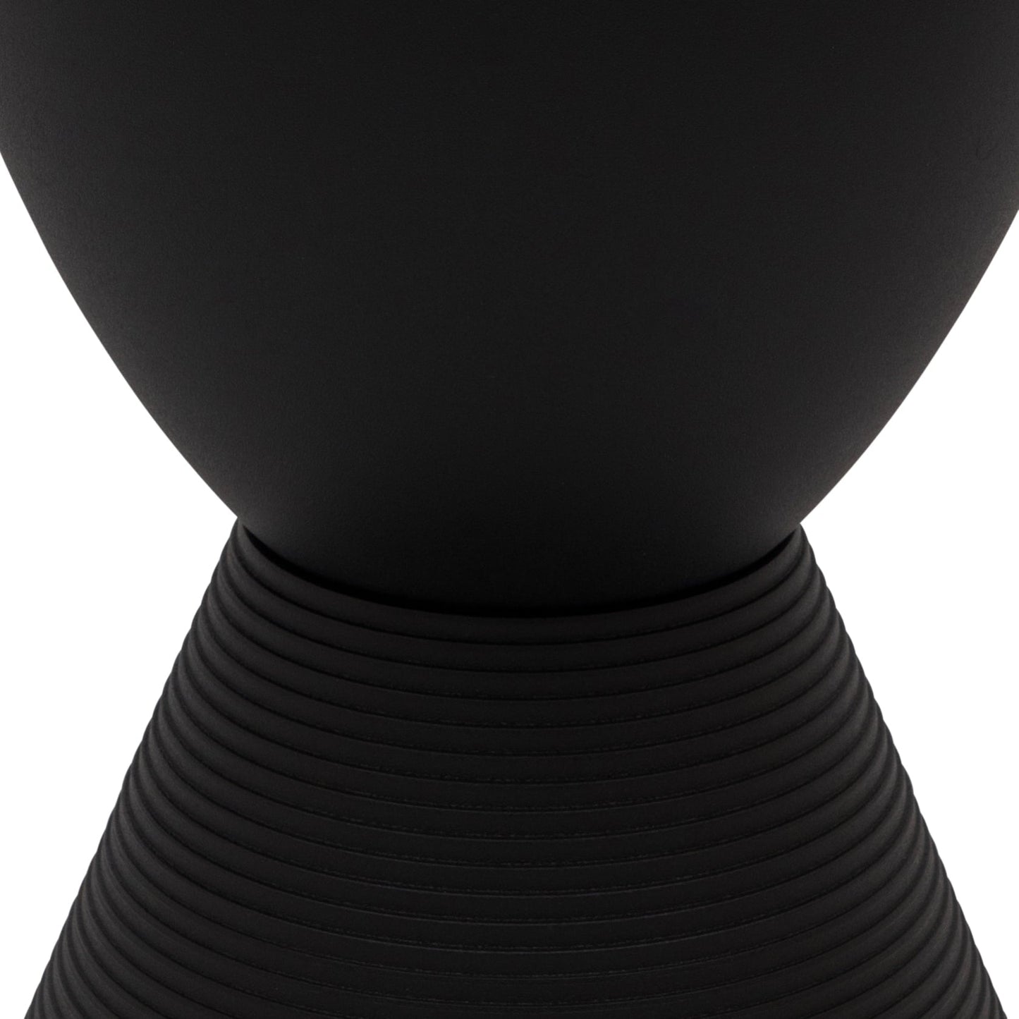 LeisureMod Ribbed Hourglass Side Table with Storage – ABS Drum Accent Table, Removable Lid, Indoor/Outdoor Use – Boyd Series