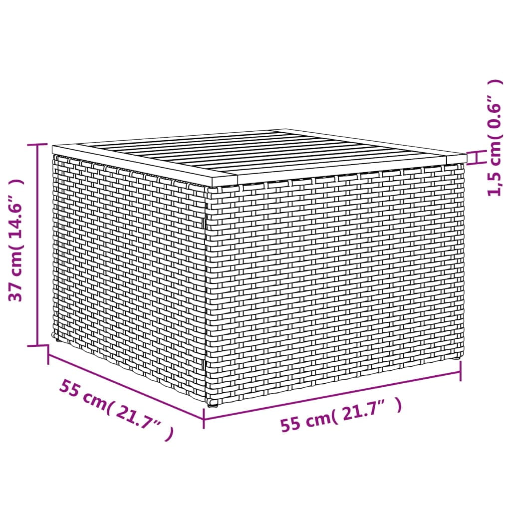 vidaXL Garden Sofa Set Grey PE rattan Large Adjustable Feet
